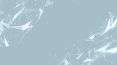3D soyut Plexus Gray ve beyaz geometrik şekiller Döngü Canlandırması.