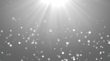 4K Bokeh güneş ışığı hareketi beyaz döngü arka planındaki soyut parçacıklar doğal bokeh tozu.