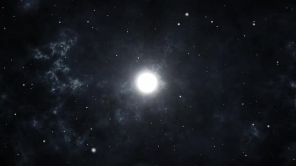 Mörk svart djupt hål galax och partikelstjärnkamera flyger till Light Fortune . — Stockvideo