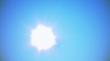 Güneş tünelinin 4K animasyonu. Bulutların arasından Parlak Güneş Işığına doğru hareket et .