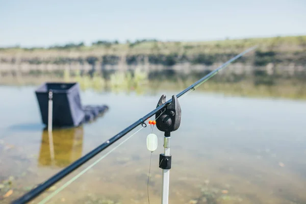 Equipamento de pesca haste roda closeup — Fotografia de Stock