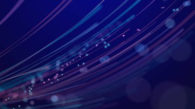 Hareket eden parçacıkların soyut dijital akışı. Boşluk görselleştirme.