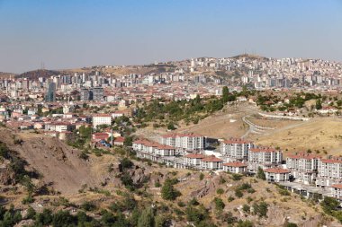 Wide panorama of Ankara skyline with modern towers and hills under clear sky. 29 August 2025, Ankara, Turkey. Editorial use only.