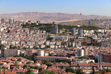 Wide panorama of Ankara skyline with modern towers and hills under clear sky. 29 August 2025, Ankara, Turkey. Editorial use only.