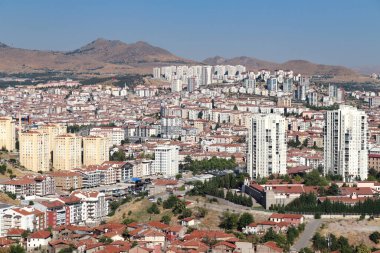Wide panorama of Ankara skyline with modern towers and hills under clear sky. 29 August 2025, Ankara, Turkey. Editorial use only.