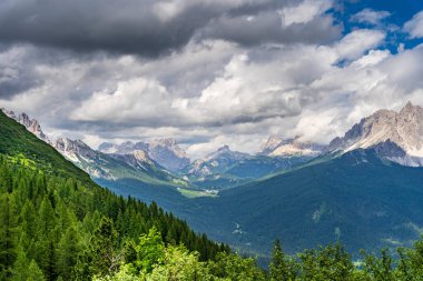 Breathtaking summer day in the Dolomites wild mountains, near Lago di Sorapis, Italy