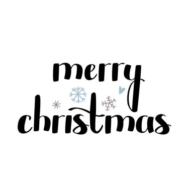 Neşeli Noel sevimli kalın el yazısı metin. Vektör çizim.