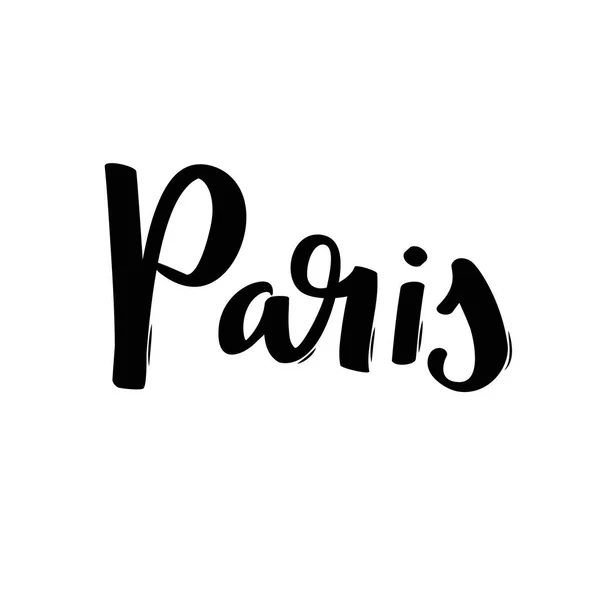 Paris Capital France Handwritten City Name — Stock Vector