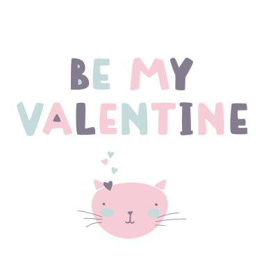 Kaligrafi ifade. My Valentine basit el yazısı kart olmak.