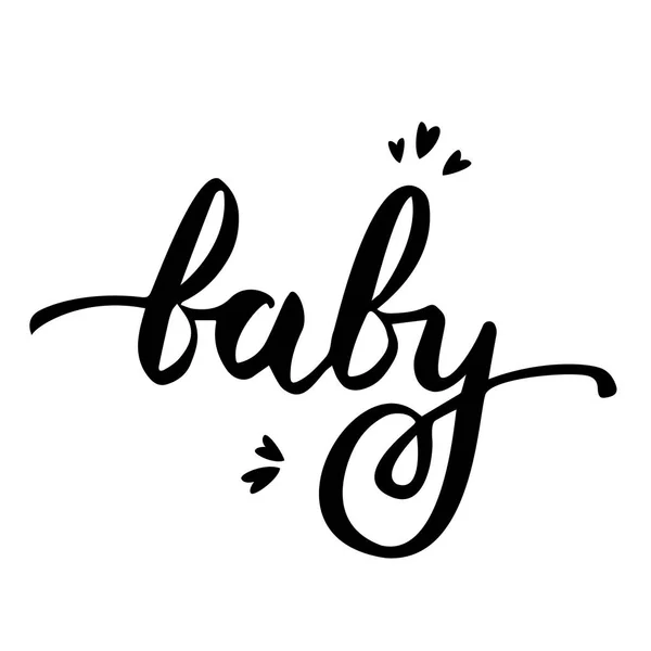 Baby vector handwritten poster. Vector ink lettering style illustration. — Stock Vector