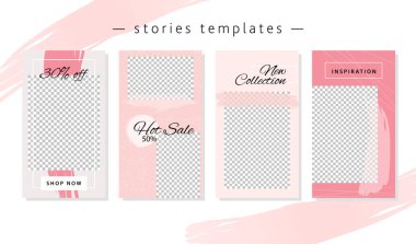 Sosyal ağlar için tasarım şablonları. Bbright koleksiyon cep telefonları için.