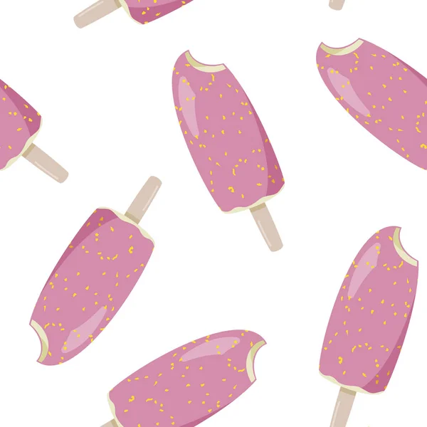 Lody Popsicle bezszwowe wzór. Słodki tło dla dzieci Design. — Wektor stockowy