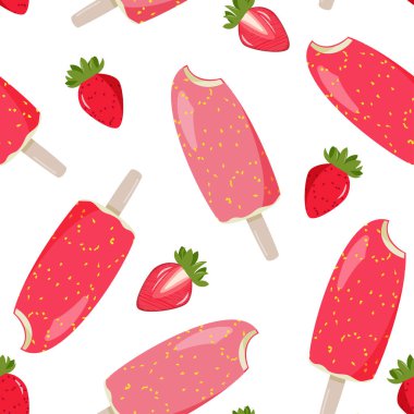 Dondurma popsicle dikişsiz desen. Çocuk tasarımı için tatlı arka plan.