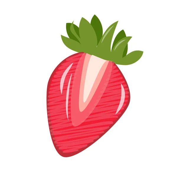 Φρέσκο στυλ κινουμένων σχεδίων φράουλας. Απεικόνιση μεμονωμένου διάνυσμα. — Διανυσματικό Αρχείο