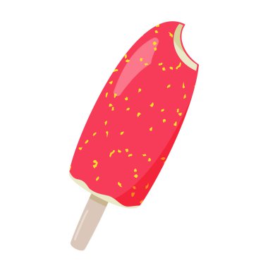 Pembe buzlu dondurma. Çilek tatlı soğuk tatlı.