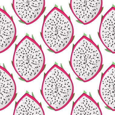 Ejderha meyve pitaya, pitahaya Dikişsiz desen. RAW tropikal meyve yaz arka plan.