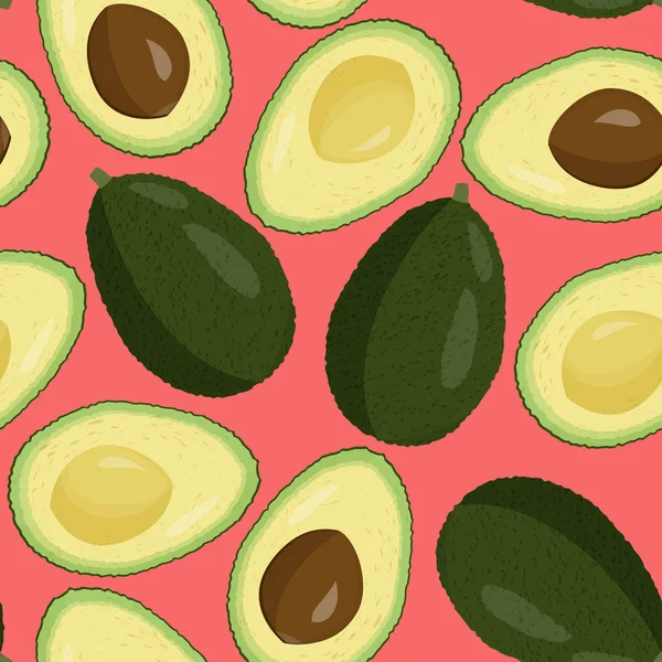 Fresh avocado seamless patter. Raw food background.