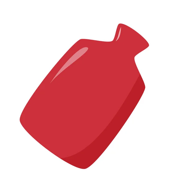 Aquecedor de borracha vermelho no fundo branco. Ilustração vetorial simples . — Vetor de Stock