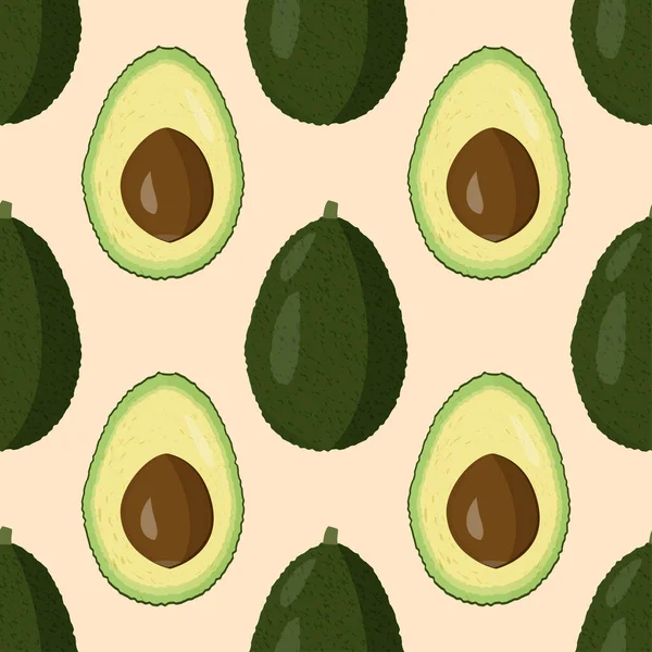 Fresh avocado seamless patter. Raw food background.