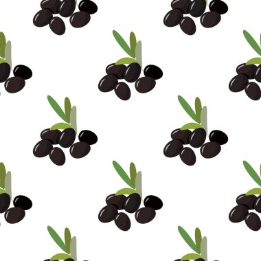 Siyah, taze, dikişsiz zeytin deseni. Gıda arkaplanı.