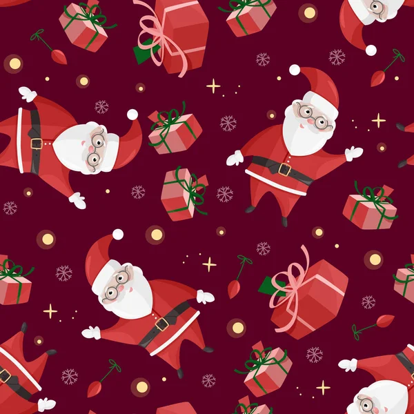 Sevimli Noel Baba kusursuz desen. Renkli Noel arkaplanı.
