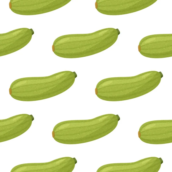 Green squash seamless pattern. Fresh plants background. — Stock Vector