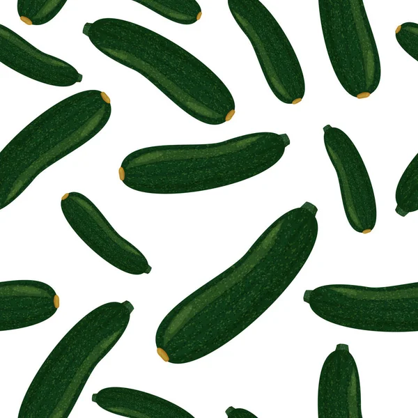 Fond vecteur de courgettes. Plantes réalistes motif sans couture. — Image vectorielle