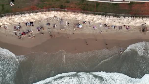 Drone Shot Tel Aviv Jaffa Israel Beach — Stock Video