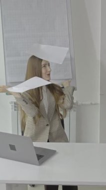 An engaging office scene displaying a creative presentation that makes use of fun paper airplanes as a theme