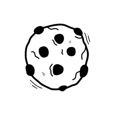 El Çizimi Kurabiye Çizimi. Doodle Vektörü. Beyaz Arkaplanda İzole EPS 10 Vektörü