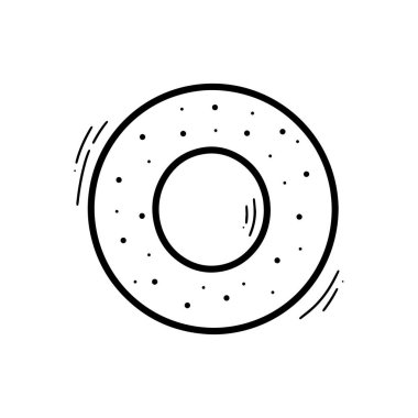 El yapımı simit illüstrasyonu. Doodle Vektörü. Beyaz Arkaplanda İzole EPS 10 Vektörü