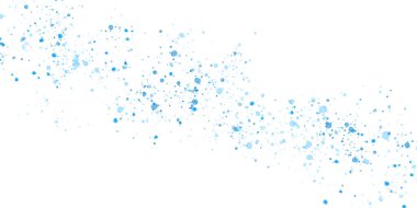 Mavi parıltılı konfeti serpintisi, tatil pırıl pırıl parıltısı ve şeffaf arka planda izole edilmiş ışıltılı şenlik dekorasyonu.