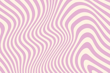 Abstract pink wavy lines pattern background. Optical illusion retro design 