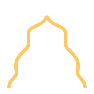 İslami pencere ya da kapının kemer şeklinin yansıması. İslami bir çerçevenin tasviri 