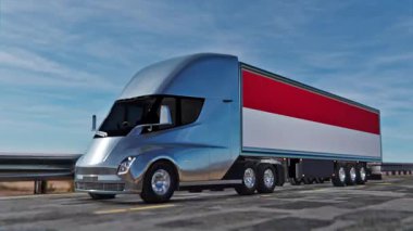 Sonsuz Yol ve Endonezya Bayrağında Yarı Kamyon