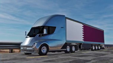 Sonsuz Yol ve Katar Bayrağında Yarı Kamyon