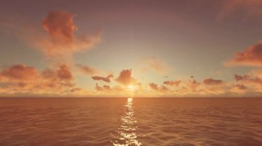 Sonsuz deniz ve günbatımı