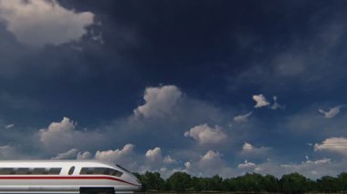 Hızlı tren hızlı hareket ediyor.