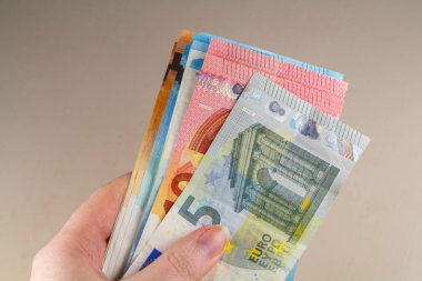 5, 10, 20 ve 50 Euro banknot tutmak için