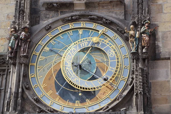 Primer Plano Del Reloj Astronómico Centro Praga —  Fotos de Stock