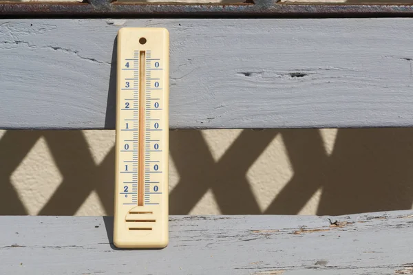 Thermometer on a bench