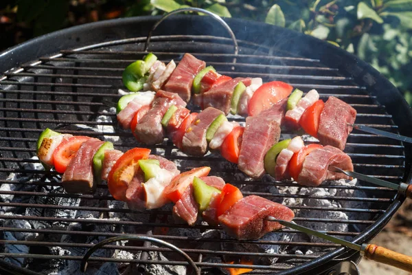 Brochette de boeuf sur barbecue — Photo