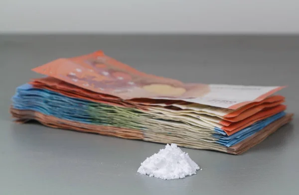 Abeto Cocaína Notas Euro — Fotografia de Stock
