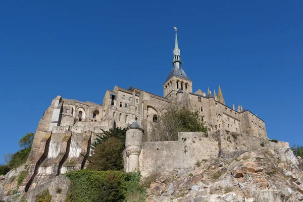 Plein Air Abbaye Mont Saint Michel Contre Ciel Bleu — Photo