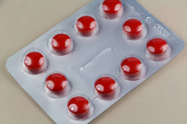 Confezione Pillole Rosse — Foto Stock