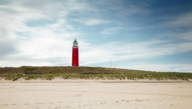 Texel Hollanda sahil peyzaj deniz feneri