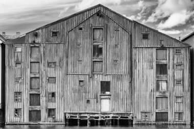 Ahşap Trondheim Norveç'te şehirde bina 