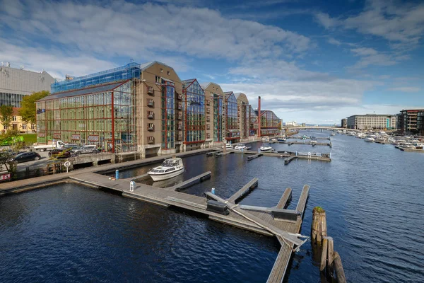 Maisons Colorées Dans Ville Trondheim Norvège — Photo