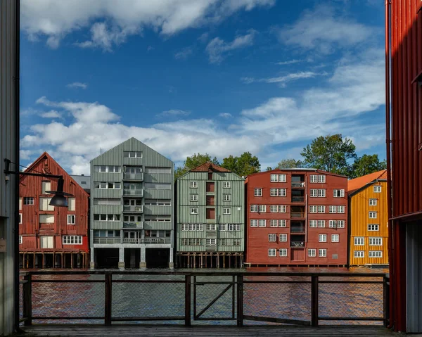 Casas Coloridas Ciudad Trondheim Noruega — Foto de Stock