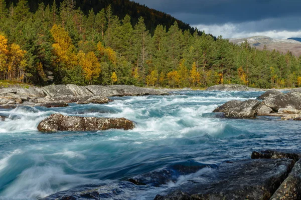 Outdoor Landscape Norway Beautiful Autumn Colors Indian Summer — Stock Photo, Image